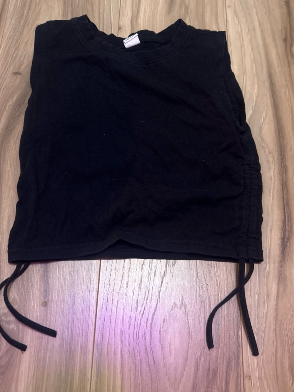 Black Ruched Side Tie kids shirt